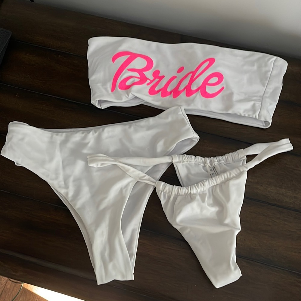 White bride bikini